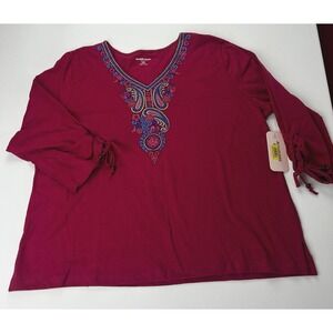 Allison Daley NWT 3/4 sleeve embroidery front Coastal Grandma size XL petite